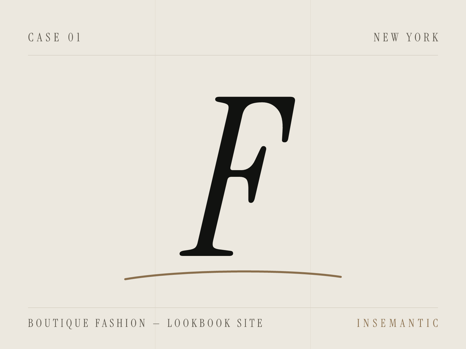 Boutique fashion website case study cover — abstract editorial typography placeholder