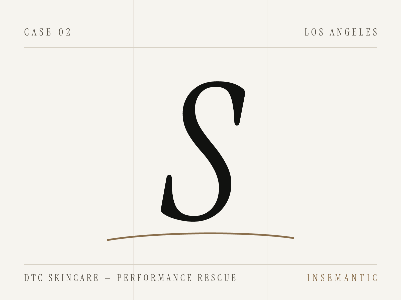 DTC skincare website case study cover — abstract editorial typography placeholder