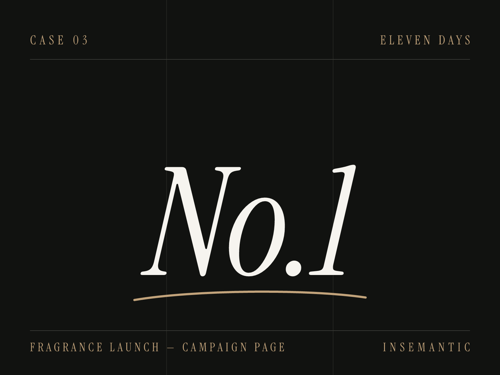 Fragrance launch website case study cover — abstract editorial typography placeholder