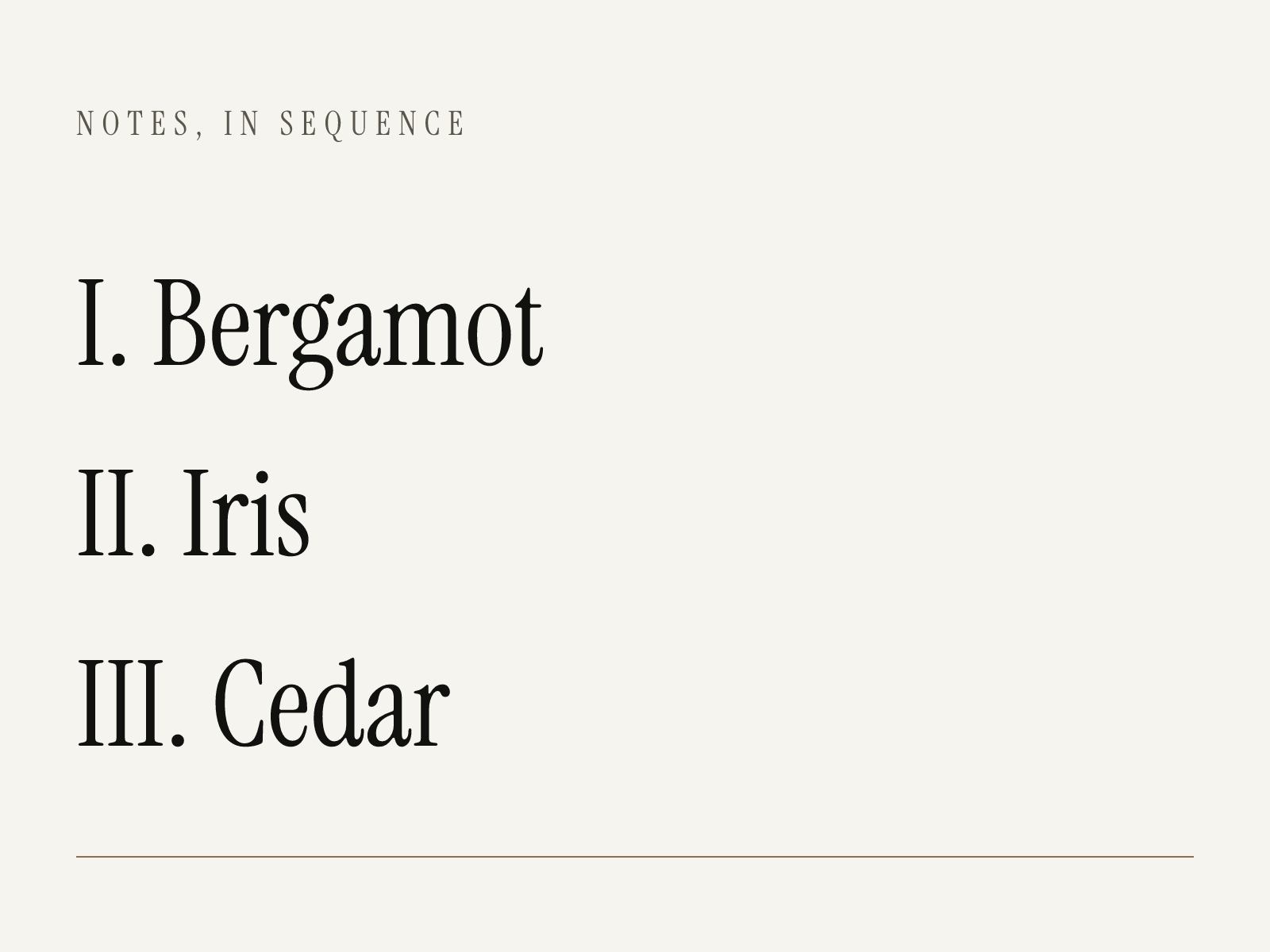 Fragrance launch website interior page placeholder 1 — abstract editorial typography
