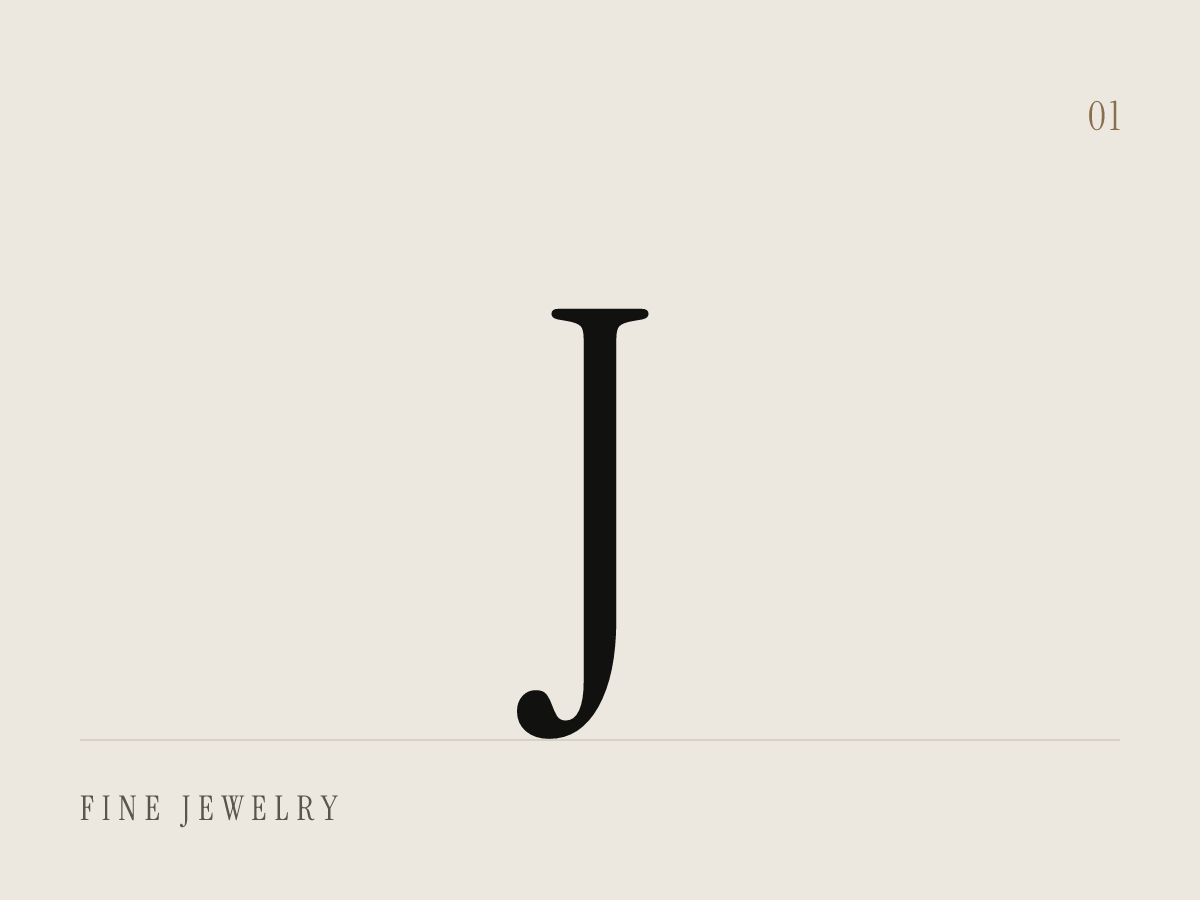 Fine jewelry website project thumbnail — abstract monogram placeholder