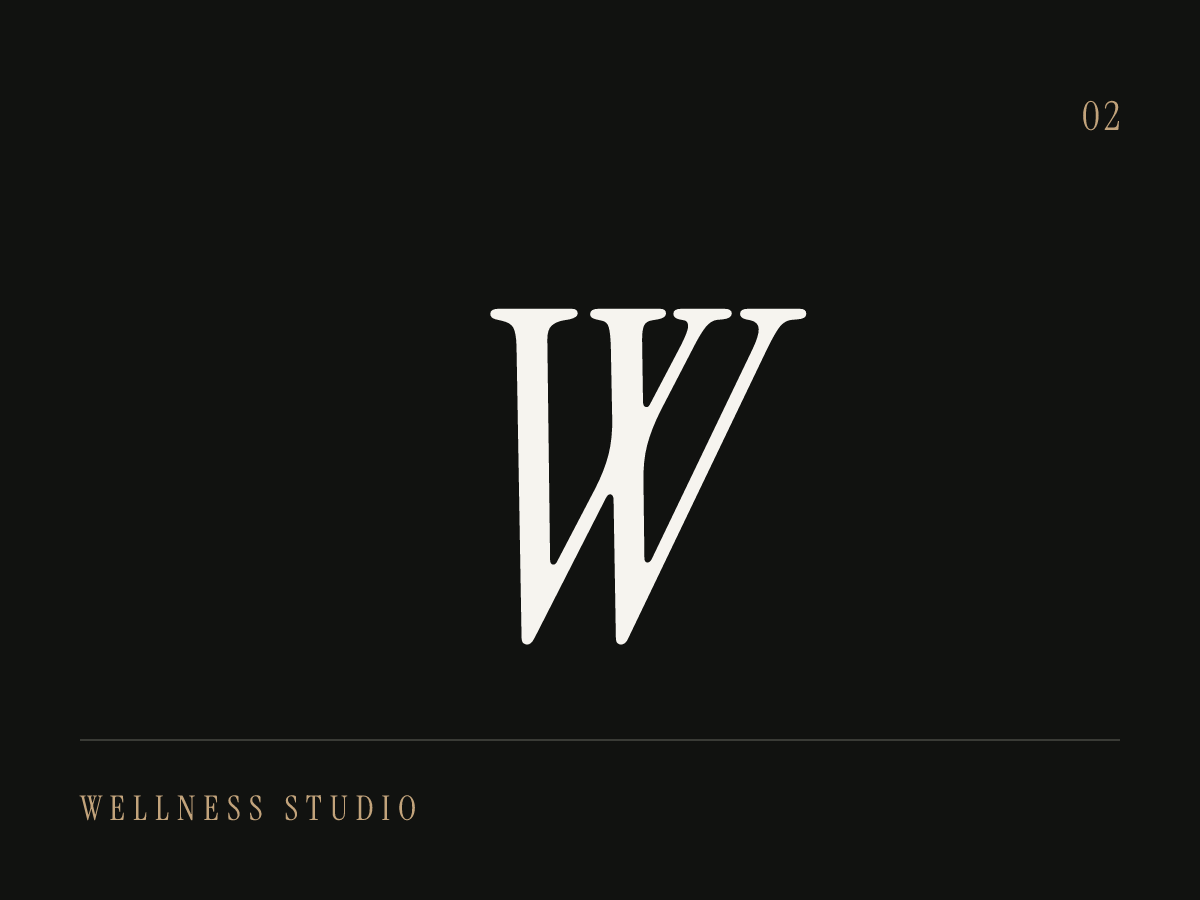 Wellness studio website project thumbnail — abstract monogram placeholder