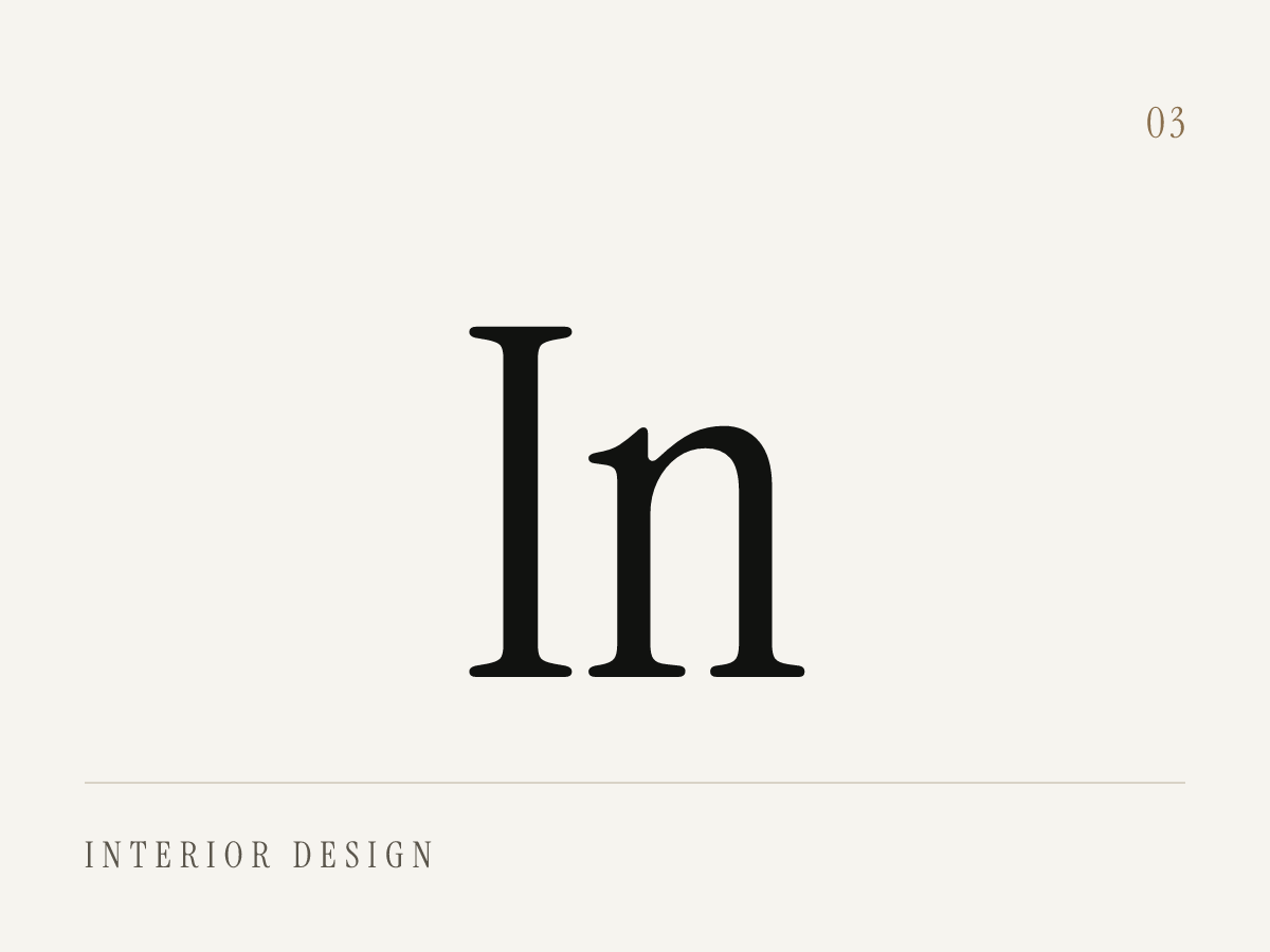 Interior design website project thumbnail — abstract monogram placeholder