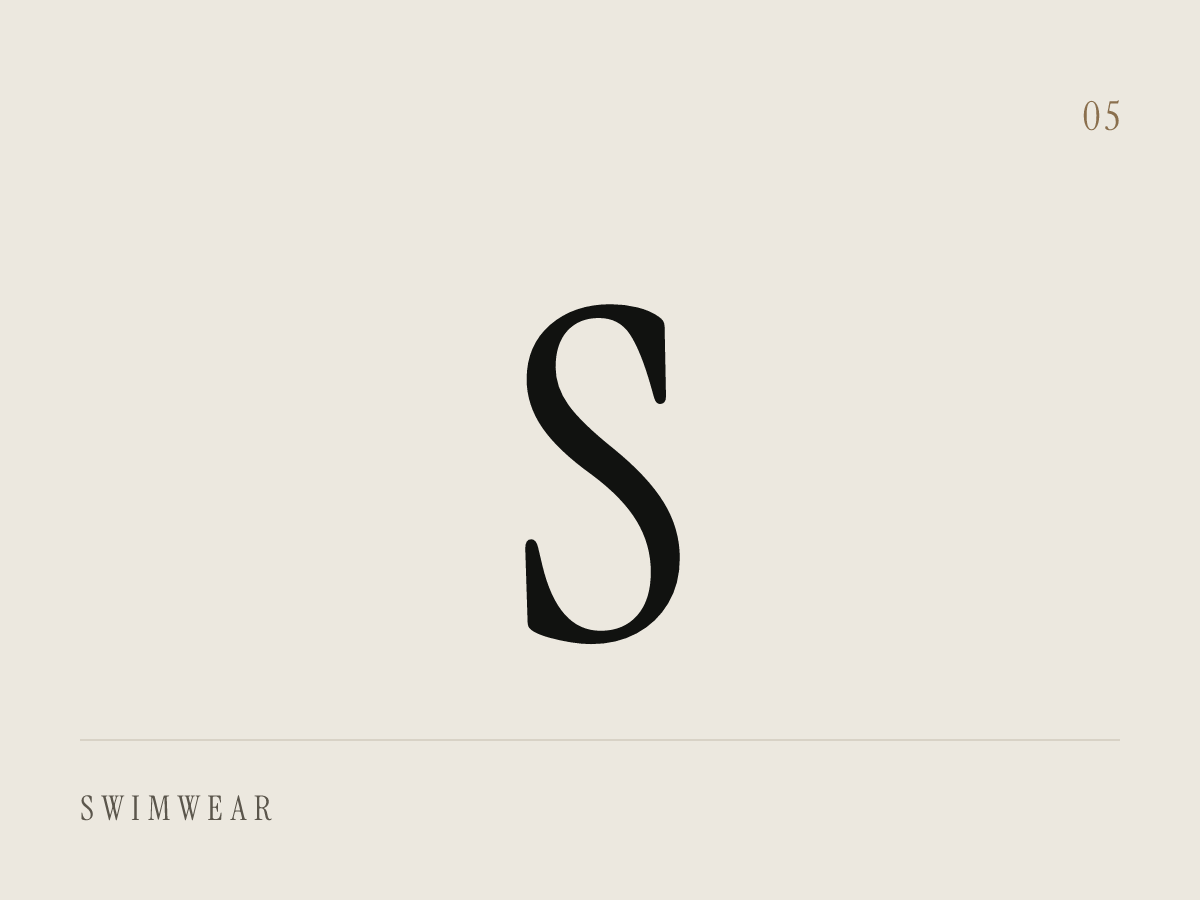 Swimwear website project thumbnail — abstract monogram placeholder