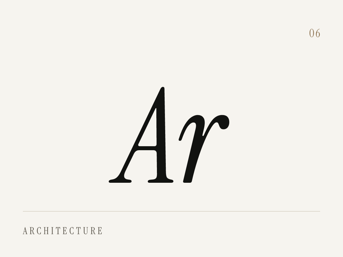 Architecture studio website project thumbnail — abstract monogram placeholder